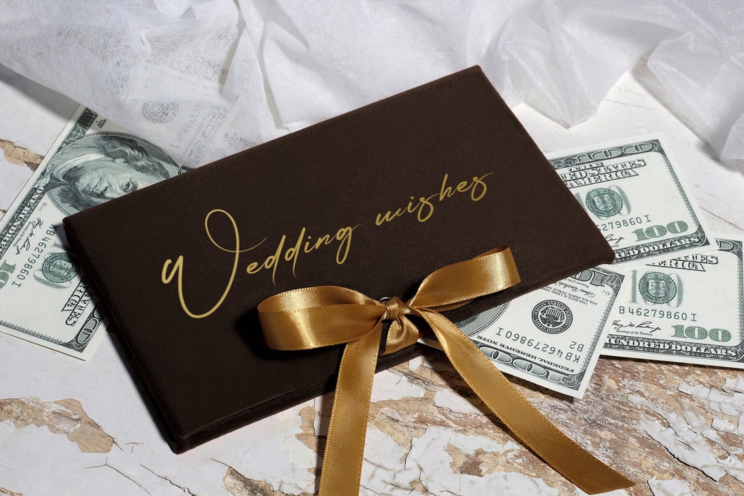 Luxury Money Gift Envelope With Satin Ribbon for Newlyweds, Cash Envelope, Personalized Cash