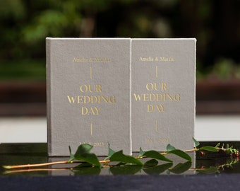 Velvet or eco suede bride & groom vow books, personalized his and her modern vows cases, elegant wedding vow booklets with lined pages