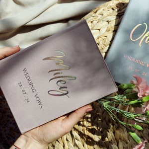 Customized bride and groom vow booklets, personalized wedding books, handmade booklets for vows, his and her vow cases, bridal shower gift