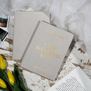 Libros de votos de boda personalizados, estuches de votos de terciopelo con sus nombres y los de ella, folletos de votos personalizados, libros de votos de novios y novias