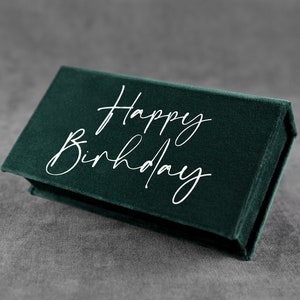 Custom green money box, elegant wedding / birthday / graduation gift box, small handmade jewelry, keepsake box in your preferred color