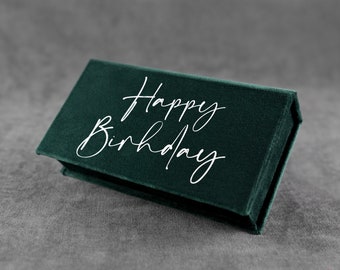 Custom green money box, elegant wedding / birthday / graduation gift box, small handmade jewelry, keepsake box in your preferred color