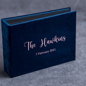 Midnight blue photo album / guest book - other colors also available, personalized scrapbook album, Instax picture album, guest sign in book