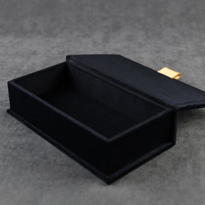 Personalized present box, custom made small gift box, wedding money box with black velvet cover