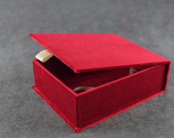 Small gift box for married couple, bridal shower, wedding or anniversary gift box, personalized red velvet photo box