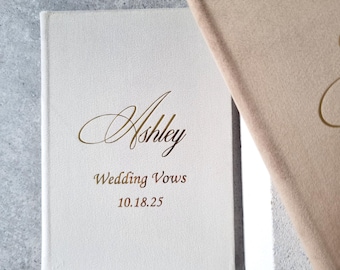 Custom wedding vow books, velvet vow cases with his and her names, personalized vow booklets, bride and groom vow books, bridal shower gift