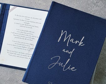 Personalized marriage vow books, bridal shower/engagement gift, set of custom wedding vow books, his and her vow booklets, wedding vow cases