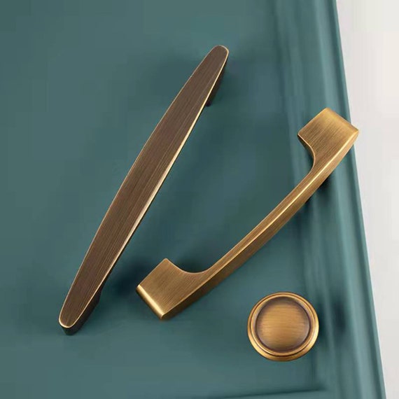 Solid Brass Kitchen Cupboard Handles Knobs Pulls Polished Etsy