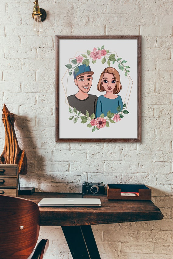 Custom couple portrait Cartoon custom art from photo | Etsy