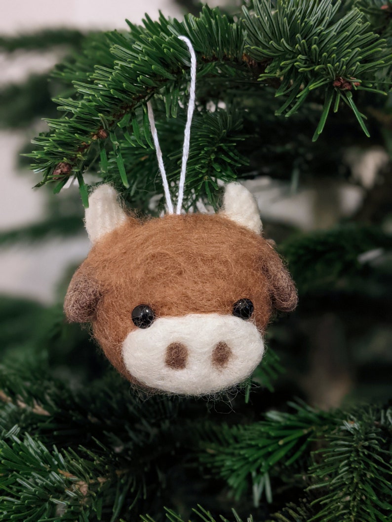 A Precious Highland Cow Christmas Bauble Cattle Animal Tree Etsy