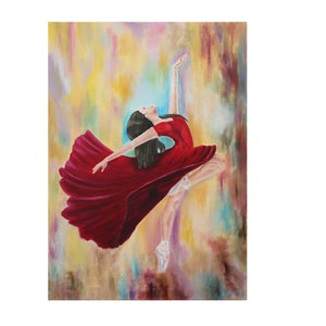 Ballerina painting Ballerina wall decor Ballerina canvas Dancer painting Woman art decor Large oil painting original