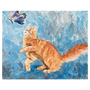 Ginger cat painting Red Cat art work Cat painting original Red Kitten painting Cat original painting ginger cat painting