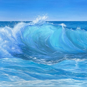 Wave oil painting ocean painting Large waves Painting Ocean artwork Ocean Wave painting Large Seascape art