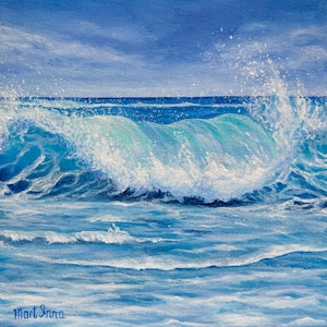 Wave  painting Ocean painting  Sea Waves Painting Ocean artwork Ocean Wave painting  Handmade Seascape Painting