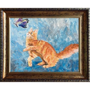 Katze Malerei Rote Katze Kunstwerk rote Katze Original Gemälde
