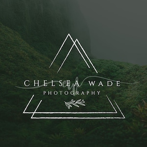 Premade triangle floral initials logo design, Photography logo design, Adventure logo, Travel logo design, Unique logo design