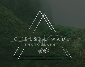 Premade triangle floral initials logo design, Photography logo design, Adventure logo, Travel logo design, Unique logo design