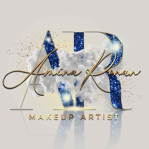 Design del logo digitale blu e oro glitterato, CONSEGNA IN 24 ORE, logo parrucchiere, logo boutique, logo artigianato, logo firma, logo