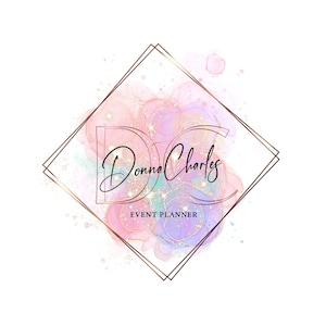 Modern multicolored watercolor logo design, event planner logo, Crafts logo, Beauty logo design, salon logo, Gifts logo, accessories logo