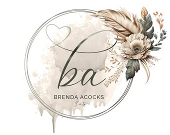 Modernes florales grün-beige glänzendes Logo-Design, Schönheitssalon-Logo, Boutique-Logo, Veranstaltungsplaner-Logo, natürliches Logo, Wellness-Logo