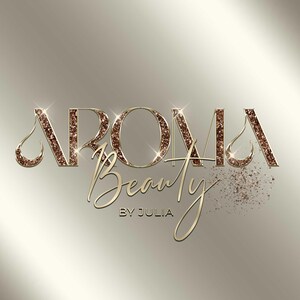 Design del logo Digital Bronze Gold Glitter, consegna in 24 ore, logo del salone, logo dei capelli, logo delle extension, logo delle unghie, logo delle ciglia, marchio