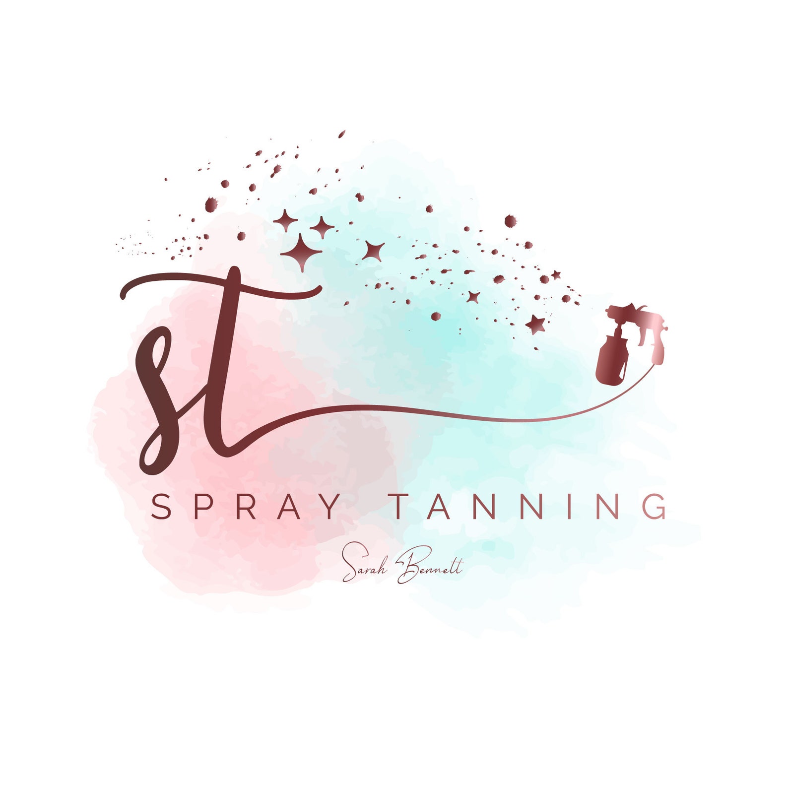 Premade tanning spray logo watercolor tanning logo tan logo Etsy