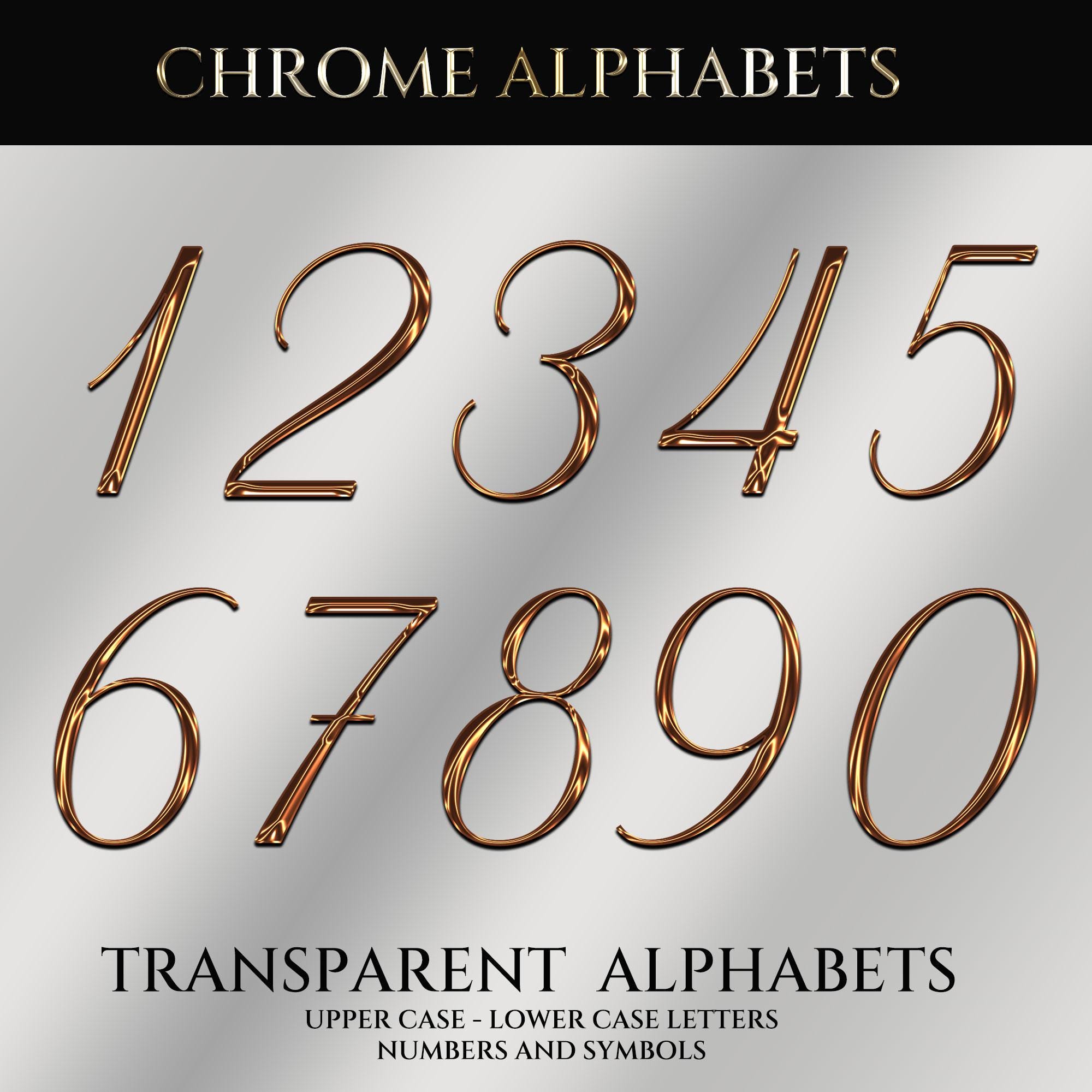 Digital Transparent Bronze Alphabets, Gold Script Font Letters, Gold ...