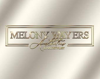 Design de logotipo moderno e elegante com glitter dourado, logotipo de beleza, logotipo de moda, logotipo de cosméticos, logotipo de maquiagem, logotipo de estética, logotipo de cabeleireiro.
