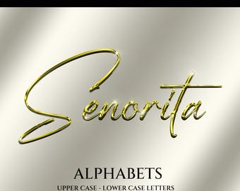Alfabeto digital transparente mostarda, letras PNG, letras rosa brilhantes, letras cursivas, letras elegantes, para criação de cartões, logotipo DIY.