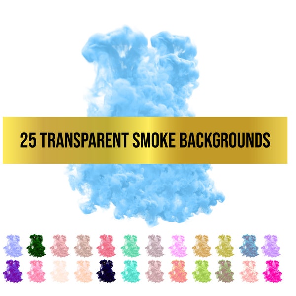 25 transparente Rauchwolken digitale Hintergründe, Sofortiger Download, Digitale Dateien, Rauch Hintergründe