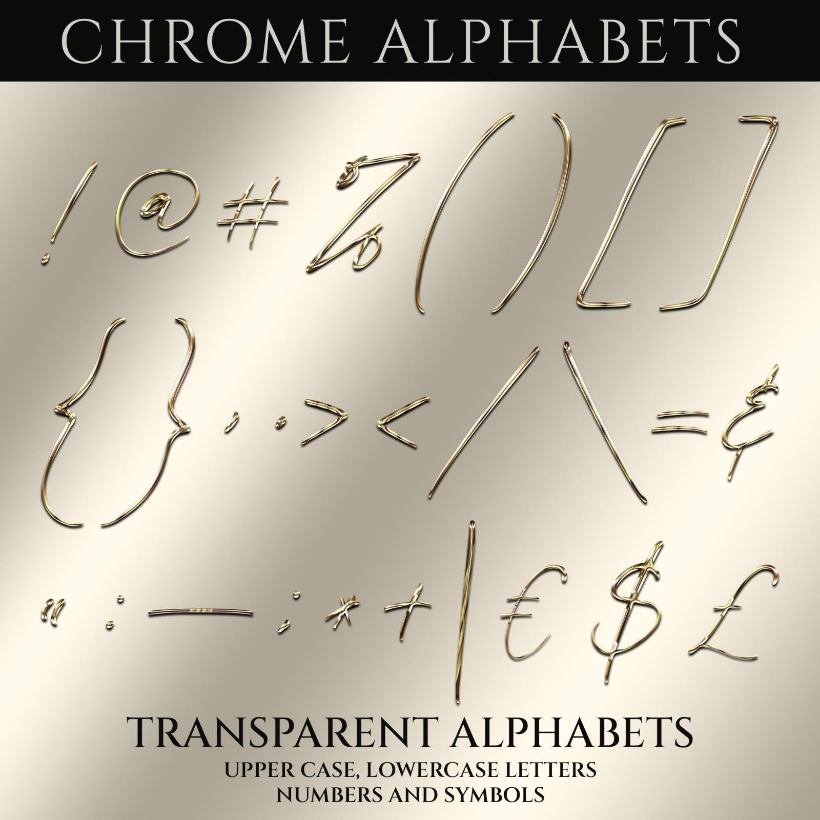 Gold Transparent Cursive Alphabets, Digital Download, PNG Files, Custom ...