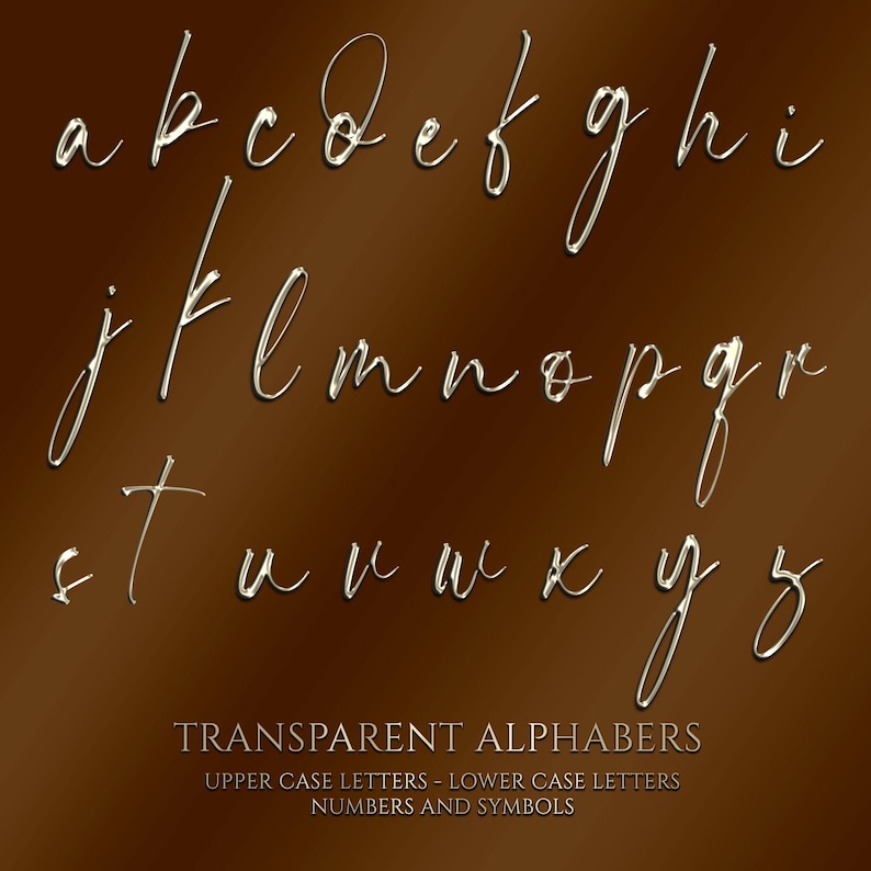 Transparent Digital Gold Cursive Letters, Gold Cursive Font Letters ...