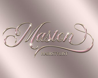 Design de logotipo moderno e luxuoso em rosa e dourado, Logotipo de beleza, Logotipo de boutique, Logotipo de finanças, Logotipo de corretor de imóveis, Logotipo de maquiagem, Logotipo de designer, Identidade visual