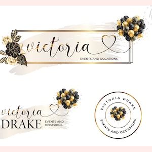 Design del logo digitale moderno con palloncini dorati scintillanti, CONSEGNA IN 24 ORE, Logo per eventi, Logo per occasioni, Logo per decorazioni, Logo per palloncini Branding