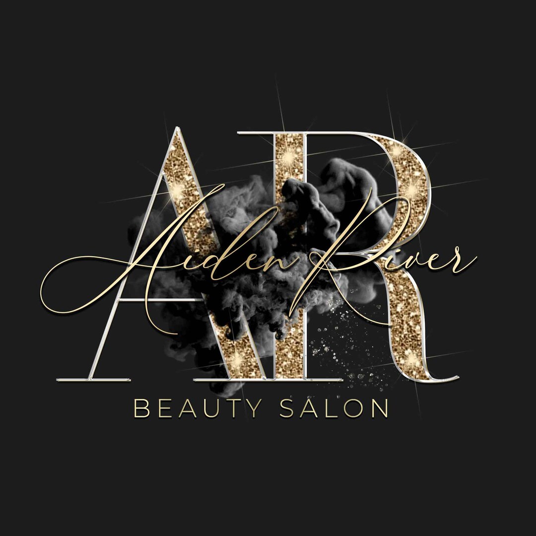 Digital Beautiful Black and Gold Glitter Logo Design, Beauty Logo ...
