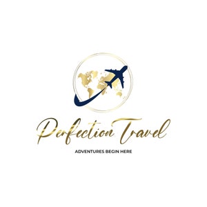 Logotipo moderno de negócios de viagens, logotipo de negócios de férias, logotipo de negócios de reserva de passagens, Branding, logotipo de viagens Gold