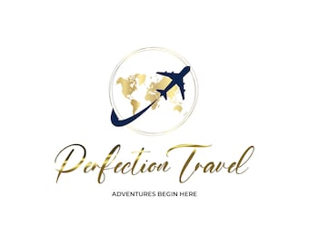 Modern travel business logo, Holiday business logo, ticket booking business logo, Branding, Gold Travel logo