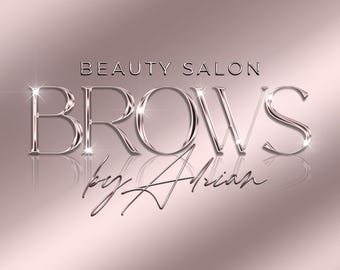 Digital Modern ROSE GOLD logo design, beauty logo, hairstylist logo, Salon Logo, Artistry logo, lashes logo, Aesthetics Logo, Branding