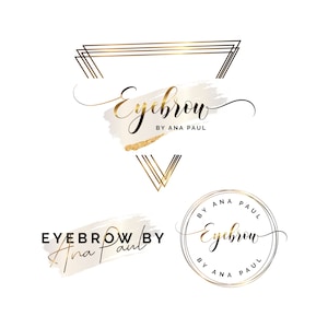 Beautiful premade gold triangle logo design, shiny logo, salon logo, fashion logo, boutique logo, beauty logo, Branding, Photography logo