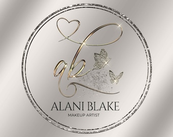 Digital Premade beautiful gold logo design, 24 HOURS DELIVERY, Butterfly logo, beauty logo, salon logo, signature logo, stylish logo