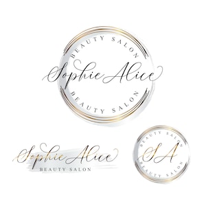 Beautiful gold and silver metallic foil logo design, Sparkly logo design, shiny logo, Round logo, Crafts logo, photography logo, Branding