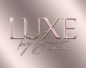 Digital Modern PINK GOLD logo design, beauty logo, hairstylist logo, Salon Logo, Artistry logo, lashes logo, Aesthetics Logo, Branding