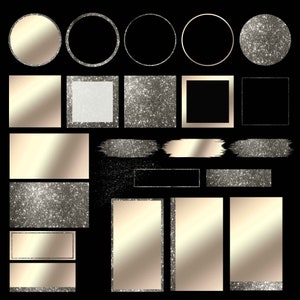 Glittery beige gold Branding kit, Luxury frames Bundle, DIY Branding, DIY social media templates, brushstrokes, glitter, sparkle, Background