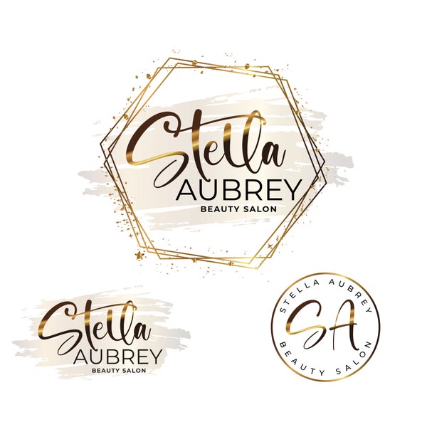 Beautiful black and gold foil effect logo design, Beauty logo, boutique logo, event planner logo, salon logo, crafts, Branding, Photography