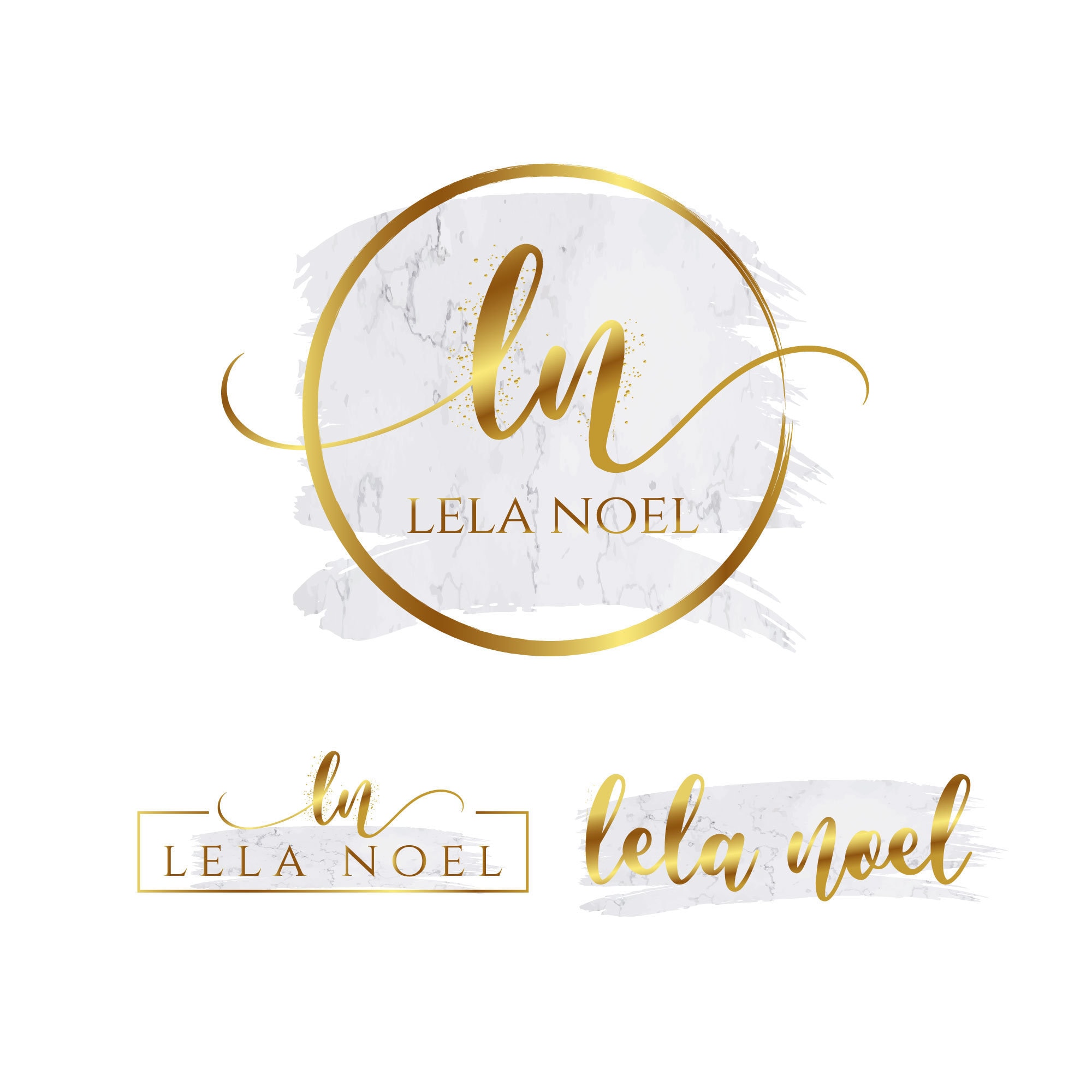 Premade Marble Effect and Gold Logo Design Marble Logo Gold Etsy