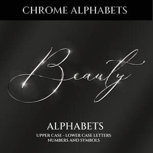 Digital Silver transparent alphabets, Digital downloads, Gold numbers, PNG Letters, Instant download,