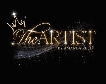 Digital Gold crown with diamond logo design, watermark, beauty logo, makeup logo, hairstylist logo, decor logo, business logo, Branding
