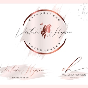Moderne Perücke und Friseur Logo, vorgefertigtes Salon Logo ...