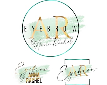 Beautiful green and gold logo design, premade logo design, foil logo, beauty logo, hairstylist logo, feminine logo, shiny logo boutique logo