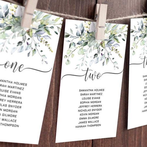 Wedding Seating Chart Template Place Cards Seating Plan Etsy